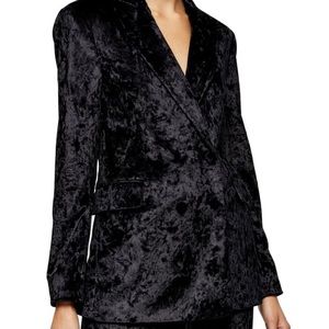 Topshop Bonded Velvet Blazer